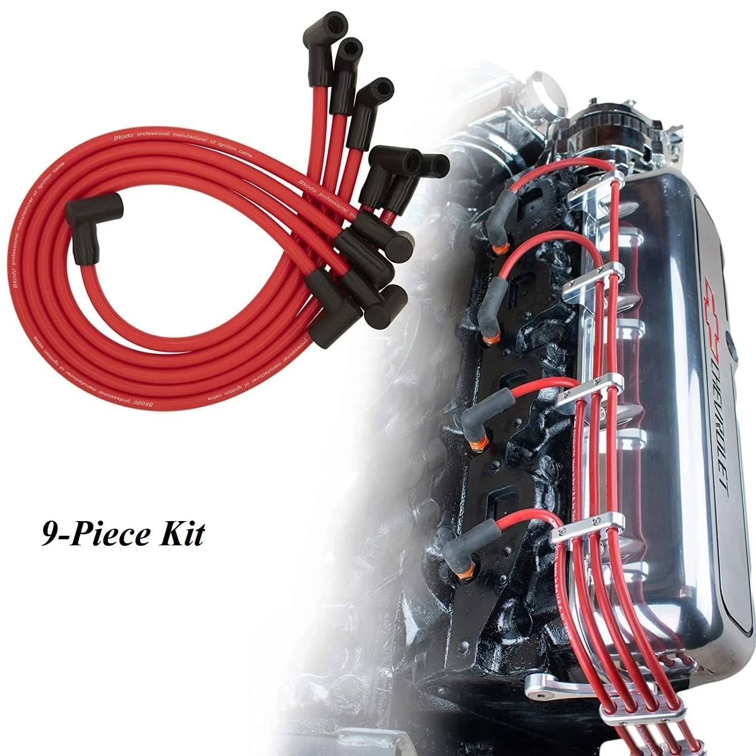 10.5mm High Performance Spark Plug Wire Set Fit for HEI BBC SBC 350... Fast Ship