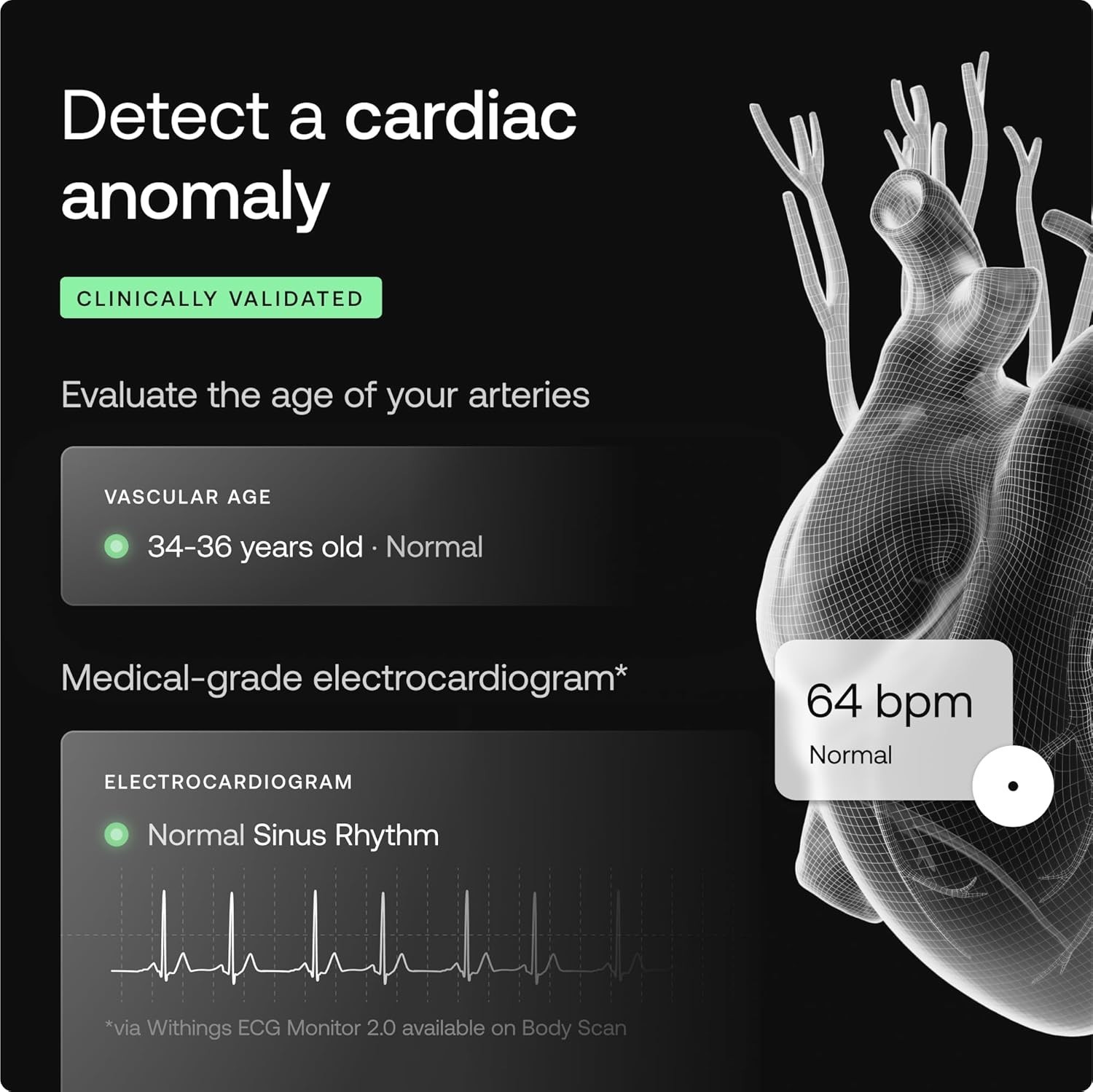 NEW WHITE Withings Body Scan Ultimate Health Checkup Take Control Body/Health