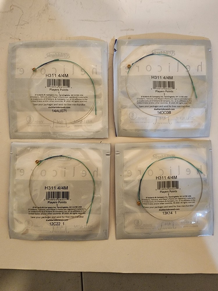 4PK D'Addario Helicore Violin Single E String, 4/4 Scale Medium Tension