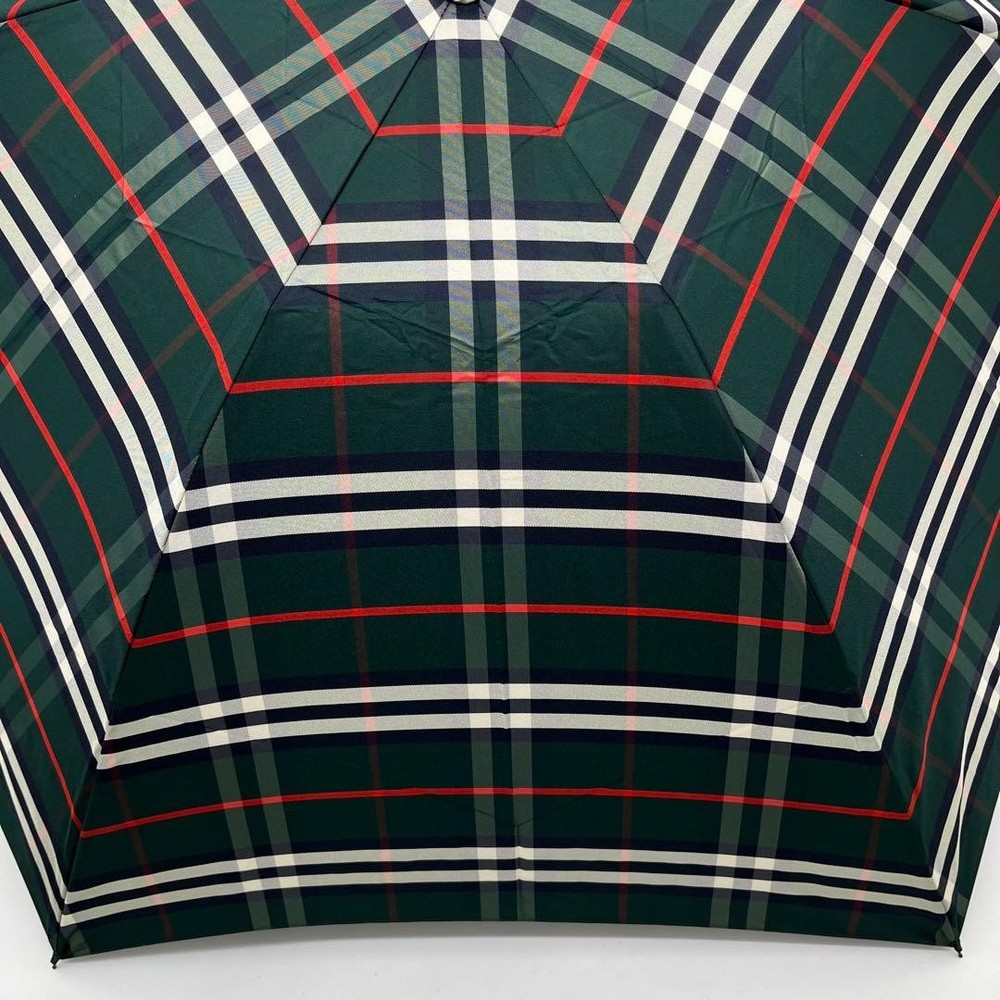 Burberry Nova Check Foldable Umbrella Compact Green Authentic Genuine