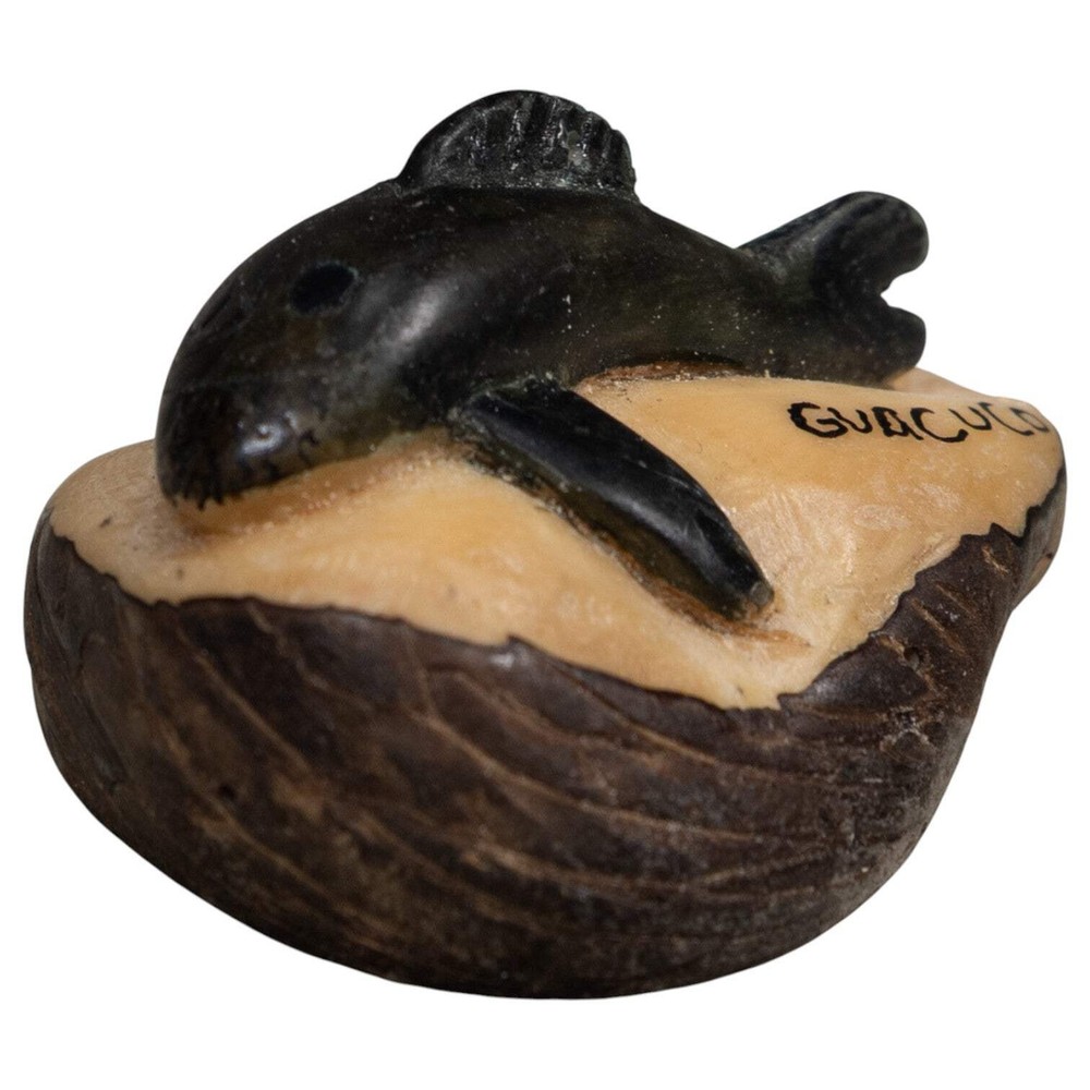 Black Dolphin Tagua Carving