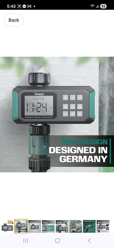 Water Timer for Garden Hose with Rain Delay Options - New