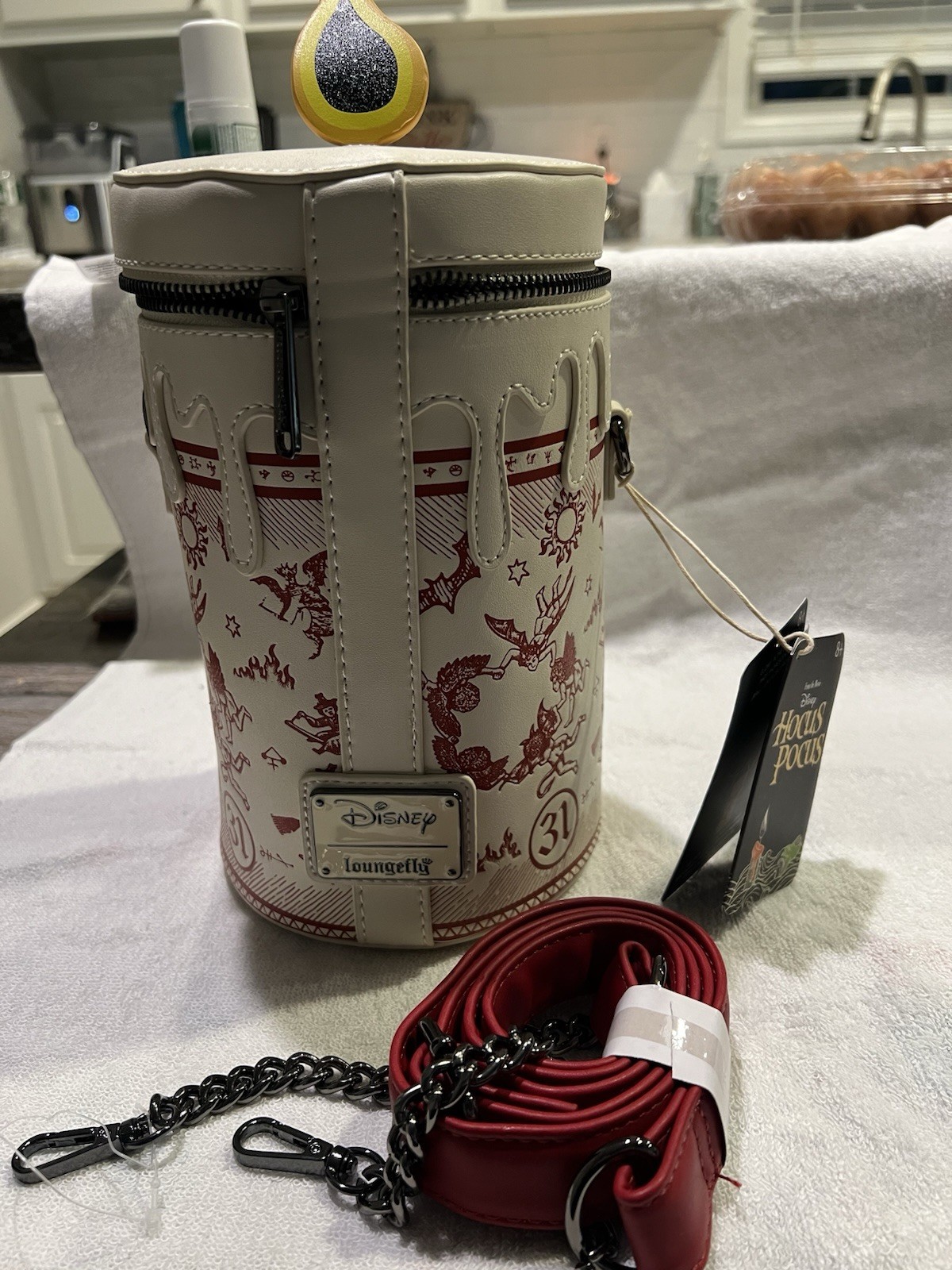 Hocus Pocus Black Flame Glow Candle Crossbody Bag