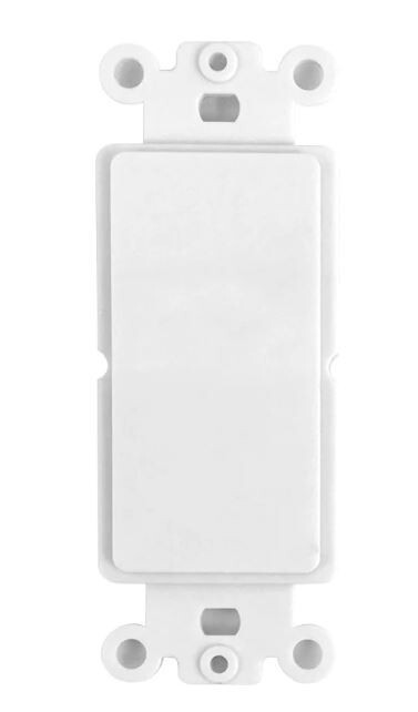 Decora Decorator Style Blank Wall Plate Insert Filler - White