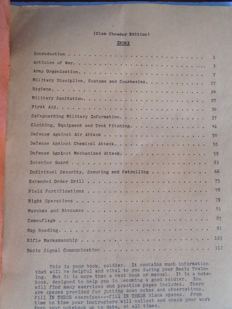 Camp Crowder, MO, 1943 Basic Notes book