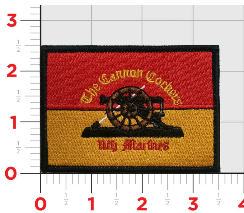 MARINE CORPS 11TH CANNON COCKERS EMBROIDERED PATCH WITH HOOK & LOOP