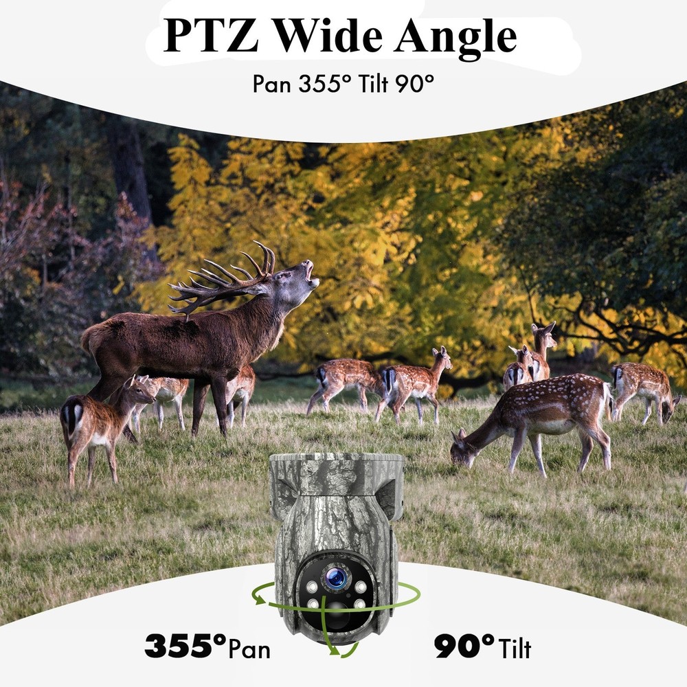 2PC Campark 2K 4G LTE Cellular Solar PTZ Trail Camera Security Camera + SIM Card