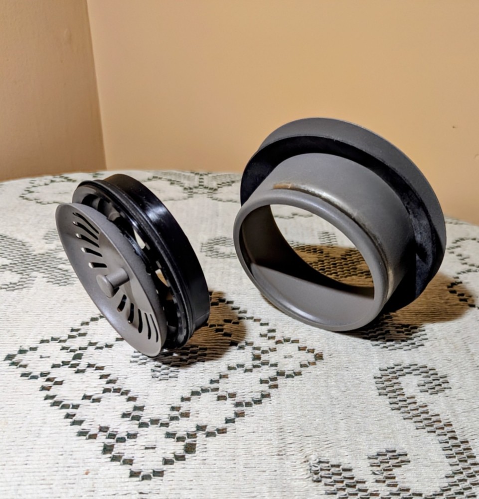Blanco 3.5" Drain Flange + Removable Strainer. Garbage Disposal, Press Down Stop