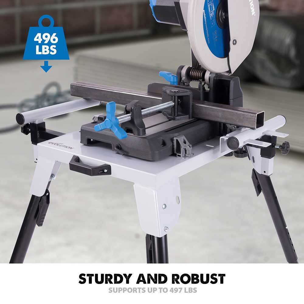 Evolution Universal Chop Saw Stand With Telescopic Arms and Folding Legs