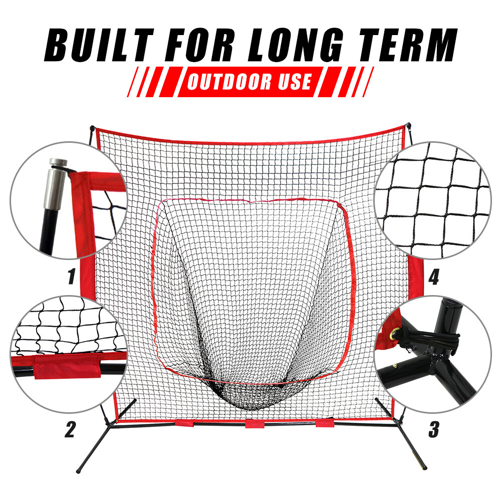 7×7" Batting Net Bow Steel Frame for Training Softball Hitting Practice Baseball