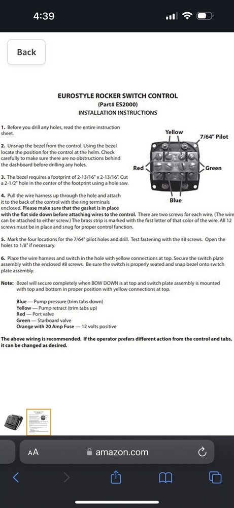 Bennett ES2000 Euro Style Rocker Switch - ES2000