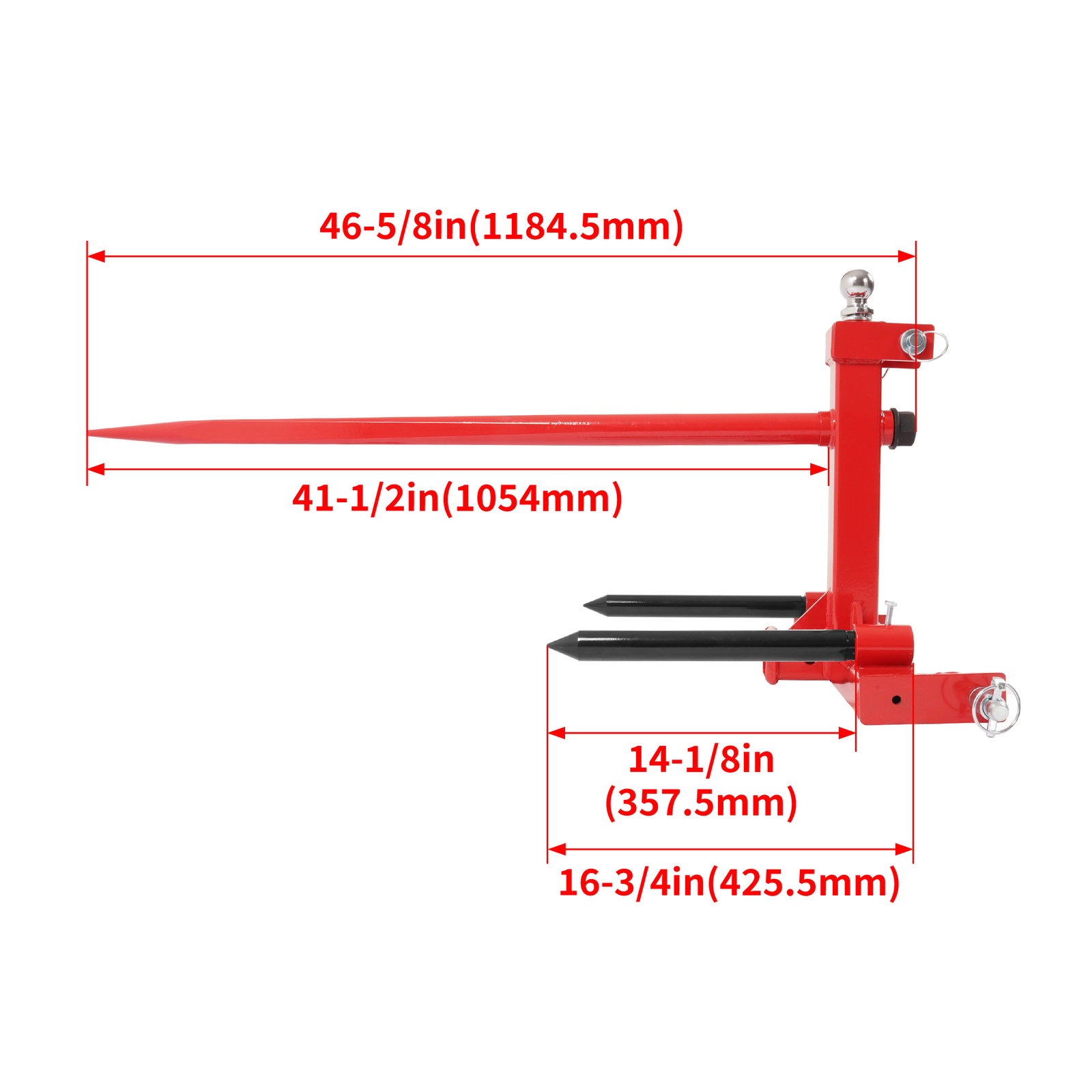3 Point Gooseneck Ball Trailer Hitch for Cat 1 Tractor