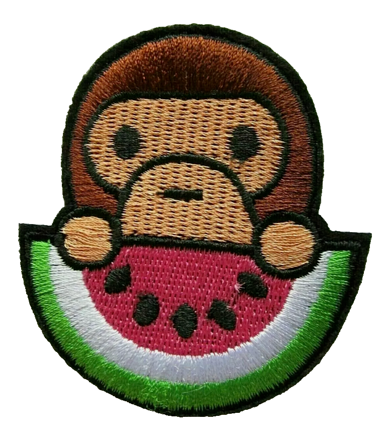 BATHING APE - MILO eating Watermelon - EMBROIDERED IRON-ON PATCH