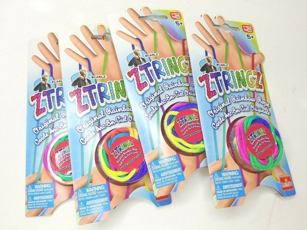4 ZTRINGZ Original Rainbow Rope Create Finger String Shape Activity Fun Gift NEW