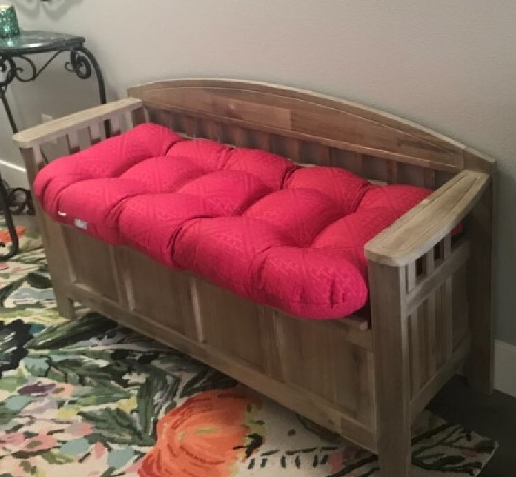 Rustic Wood Storage Bench Farmhouse Entryway Mudroom Hallway Split Top Seat