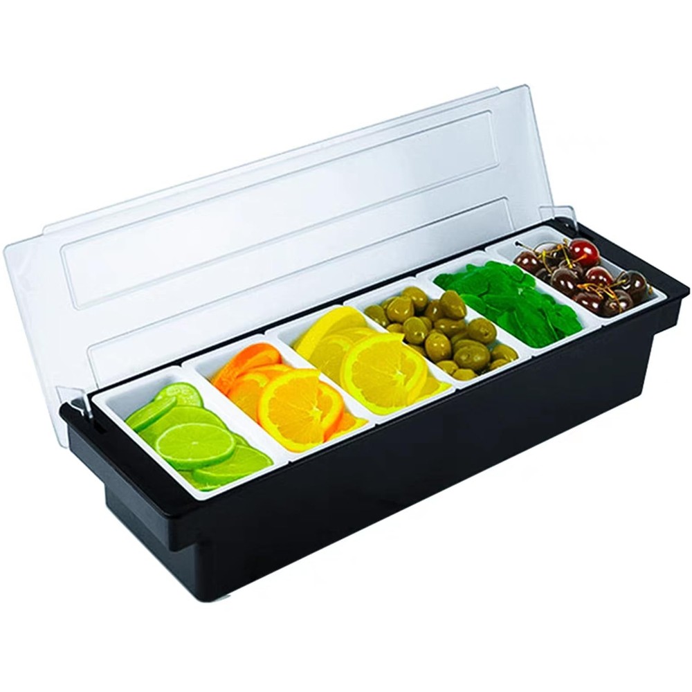Ice Cooled Condiment Serving Container Fruit Veggie Condiment Caddy Plastic G...