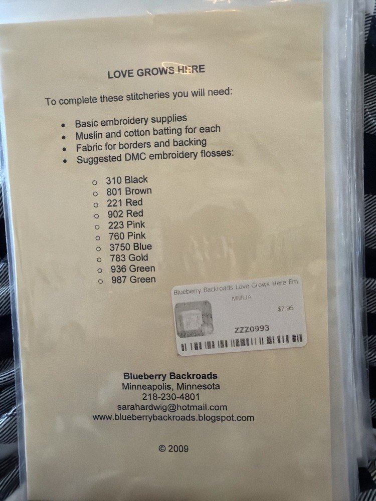 Blueberry Backroads Love Grows Here Embroidery Pattern 007