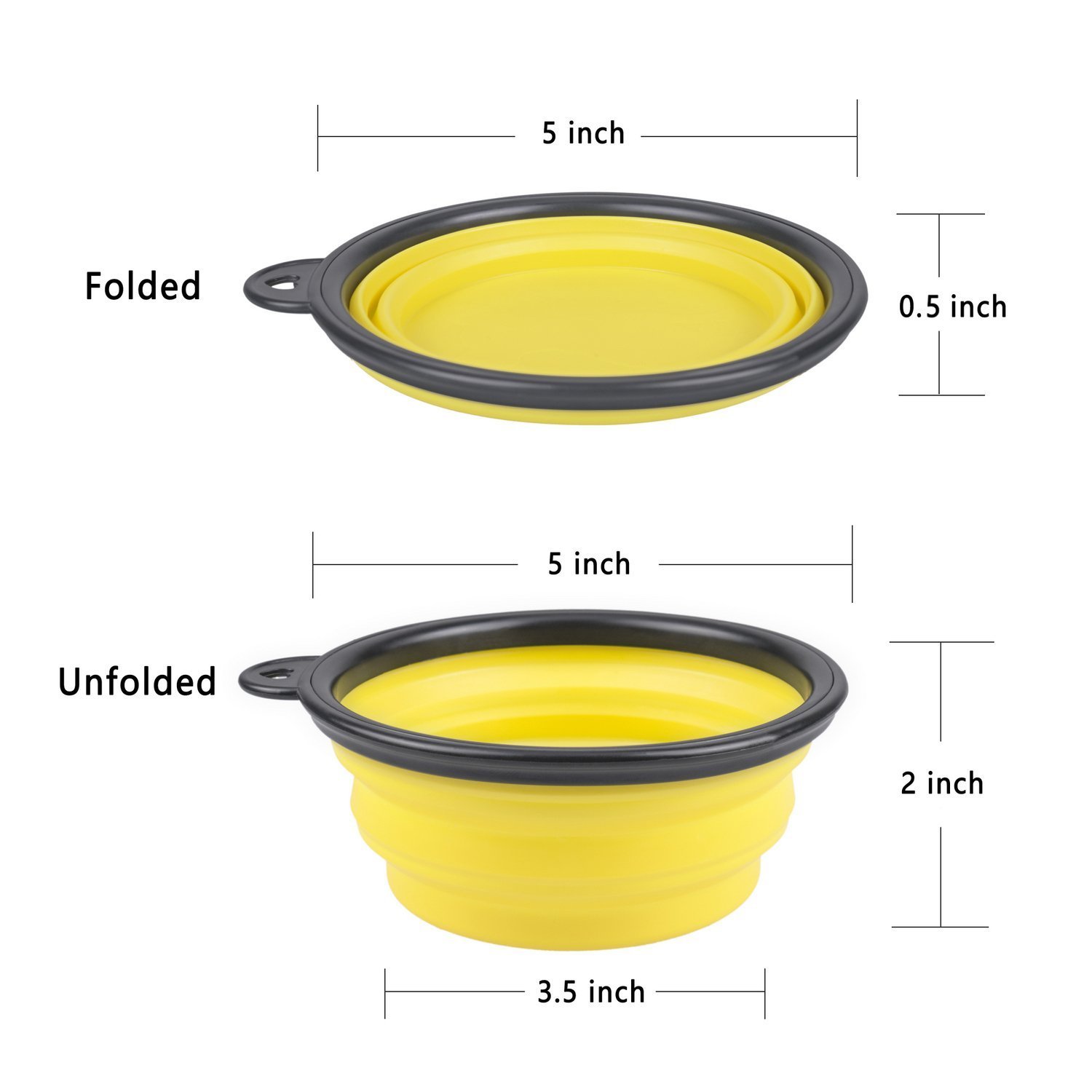 4 Portable Collapsible Pet Bowl - Travel-Friendly Foldable Dog Food & Water Dish