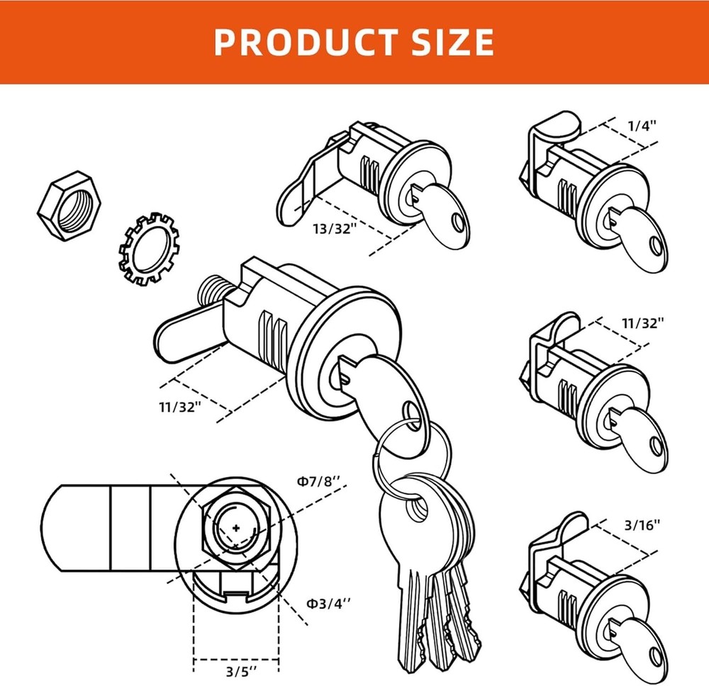 Mailbox Lock with 4 Keys - Multipurpose Box Locks Compatible with Almost All ...