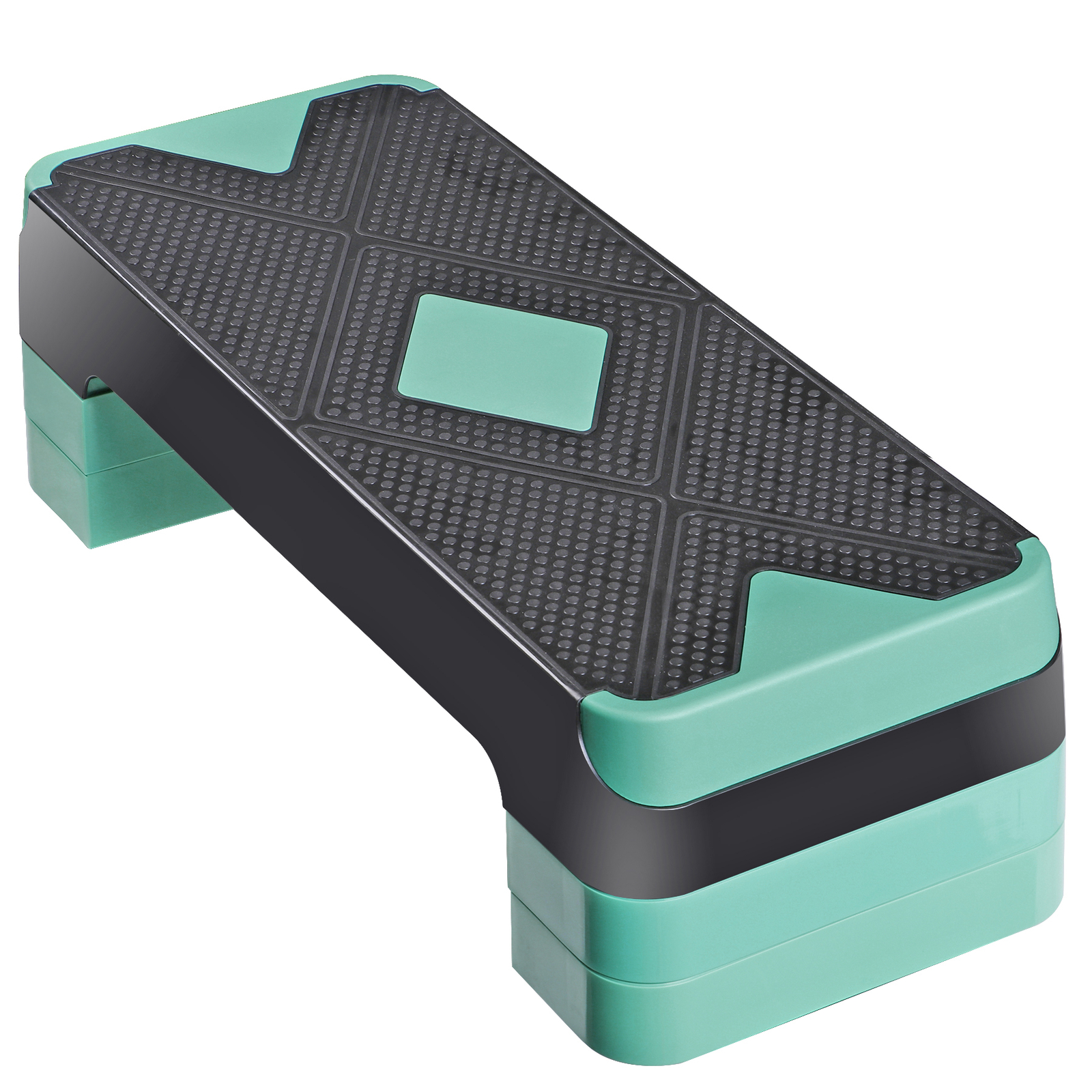 26.5" Aerobic Step Platform Adjustable Exercise Workout Stepper w/4 Risers Green