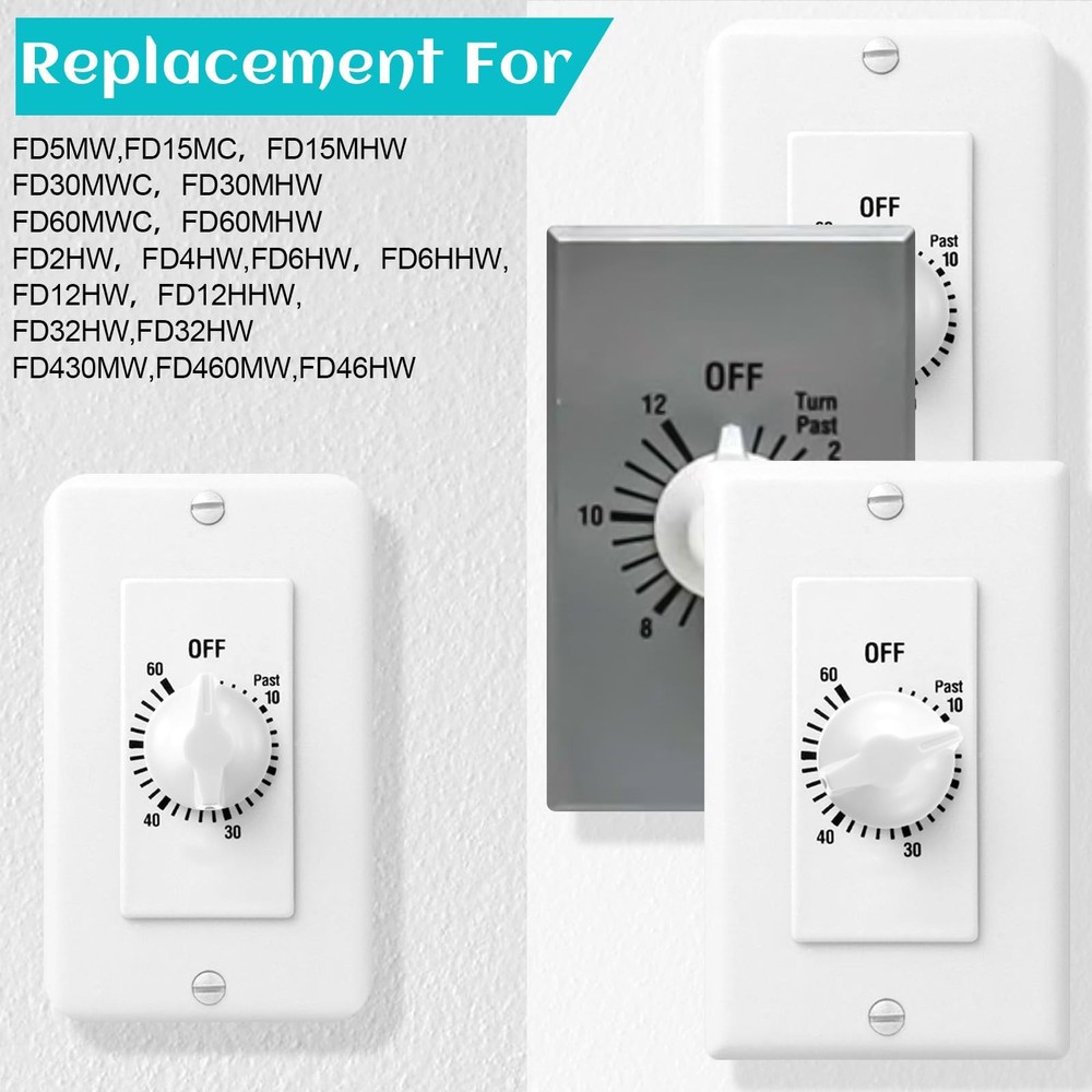 2 Pack Timer Switch Knob Replacement for Intermatic - 146MT574, White