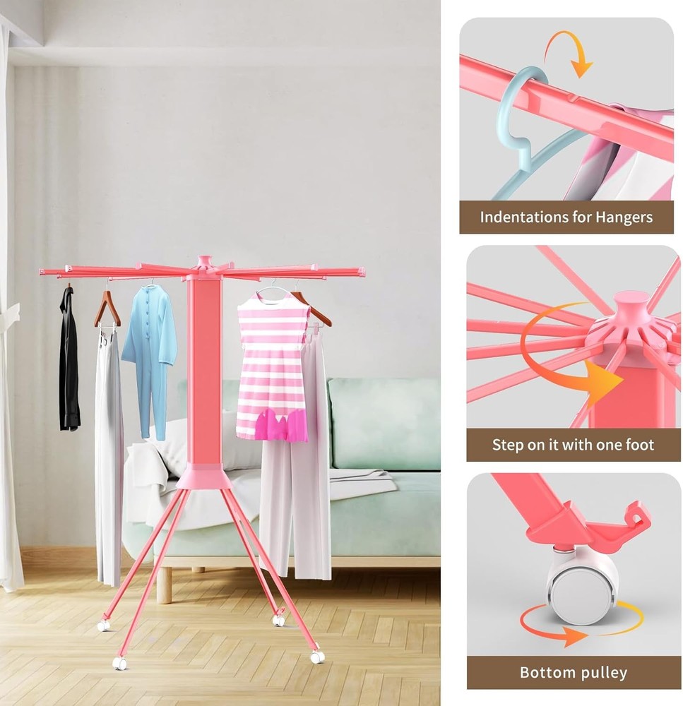 Clothes Drying Rack ​Foldable & ​Collapsible Drying Racks with 4-Leg Octopus