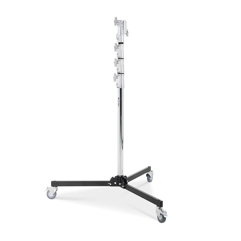 Avenger 11.15' Roller Stand 34 Folding Base, 5 Sections, 4 Risers, Chrome