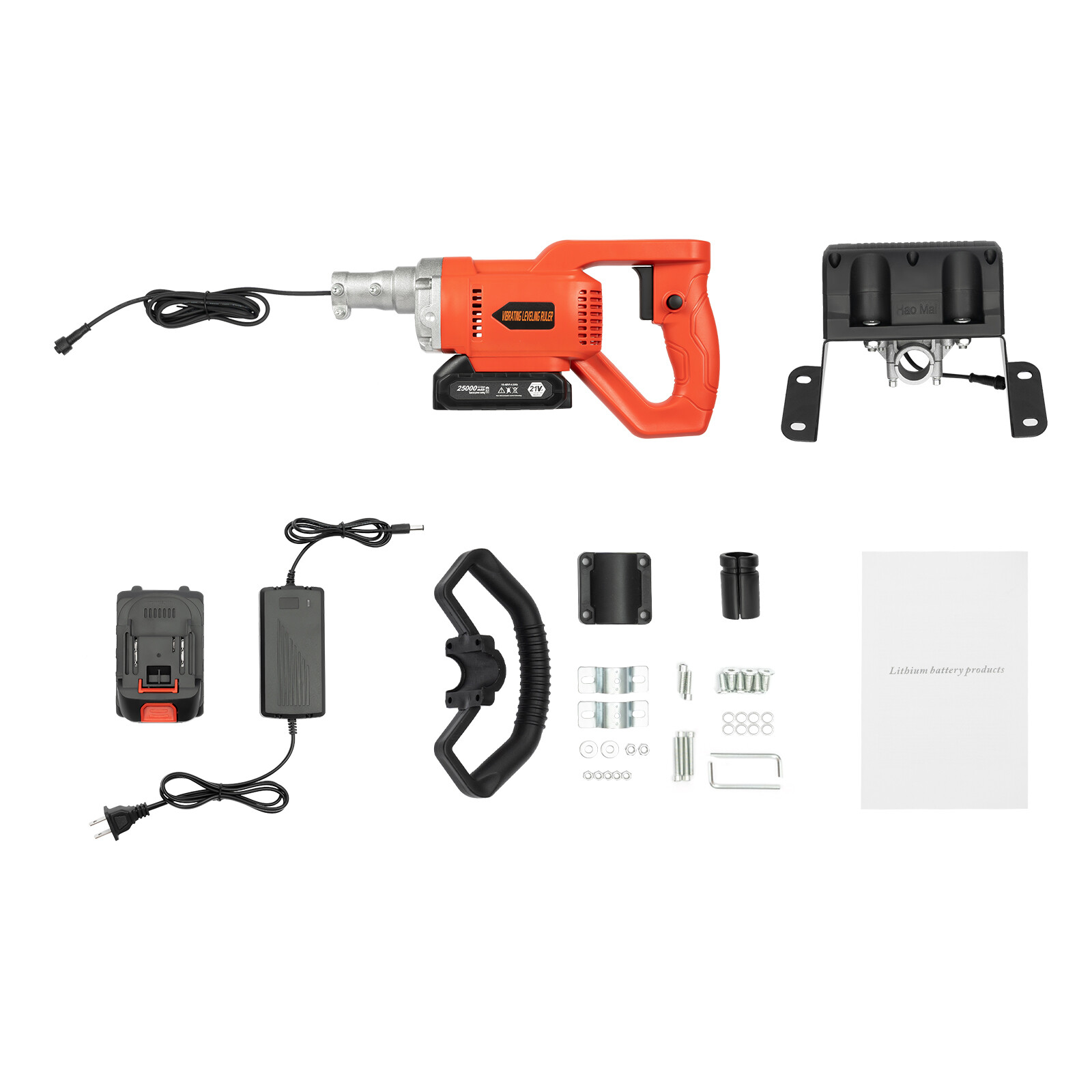 21V Cordless Concrete Vibrators Surface Power Trowel w/ 59" Screed Blade Rulder