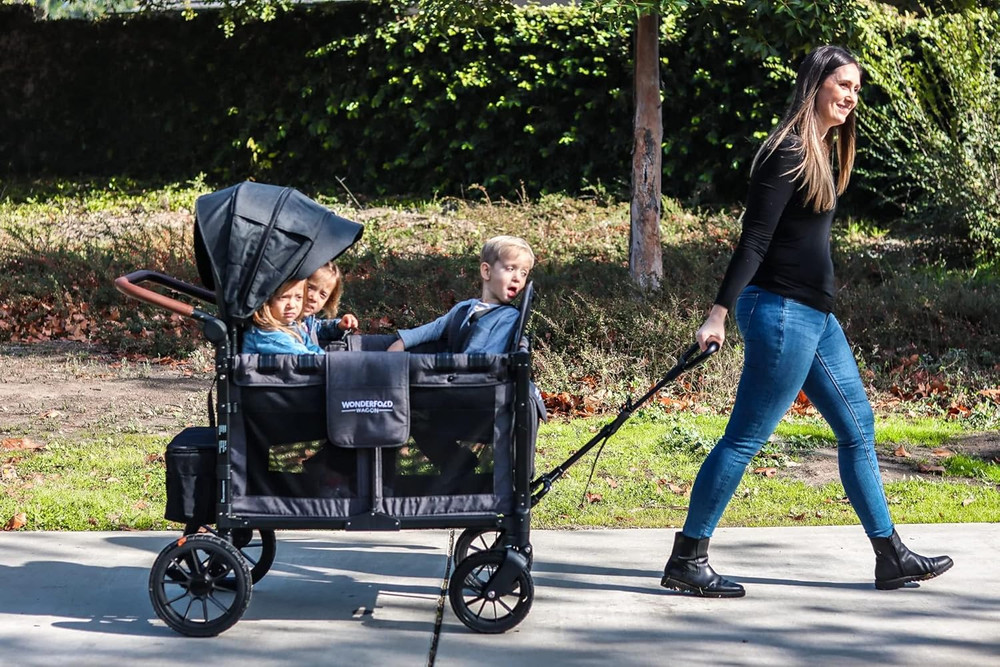 Adjustable Vegan Leather Stroller Wagon Pull Handle for W-Series Models