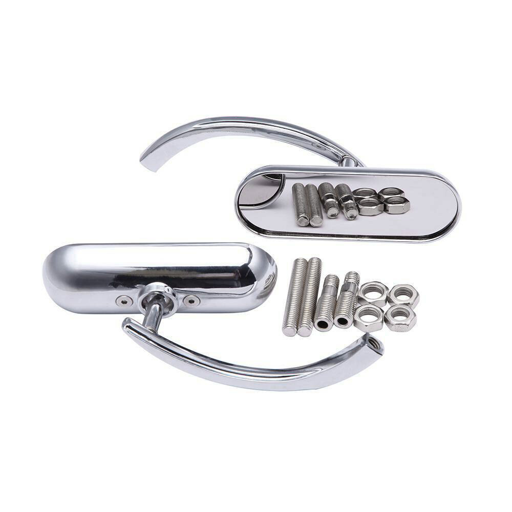 Directly Replace Rear view Mirrors Clear Mirror & Chrome Shell & Chrome Stem