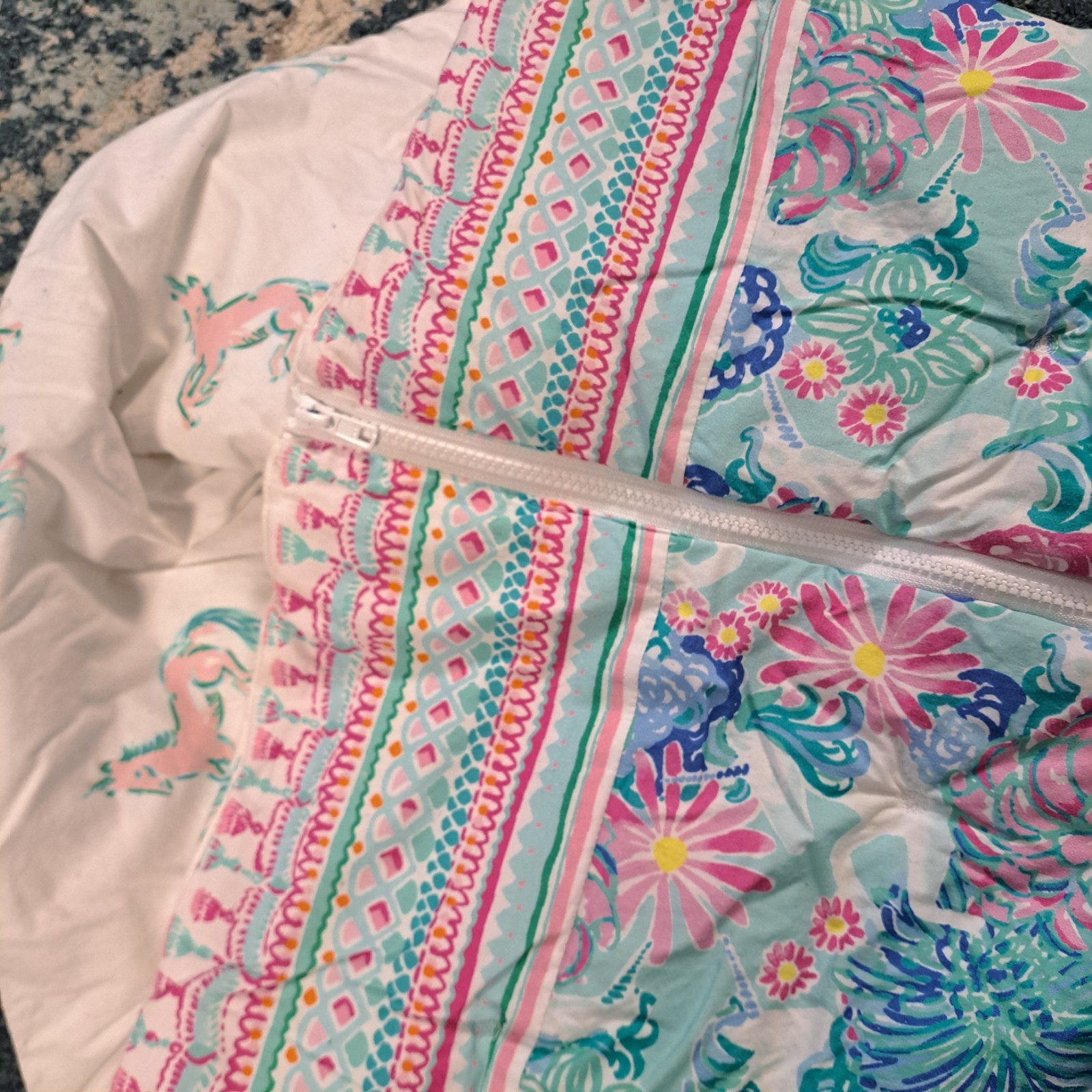 Lilly Pulitzer Pottery Barn Kids Nap Mat Sleep Bag Floral Blue Pink Multi Color