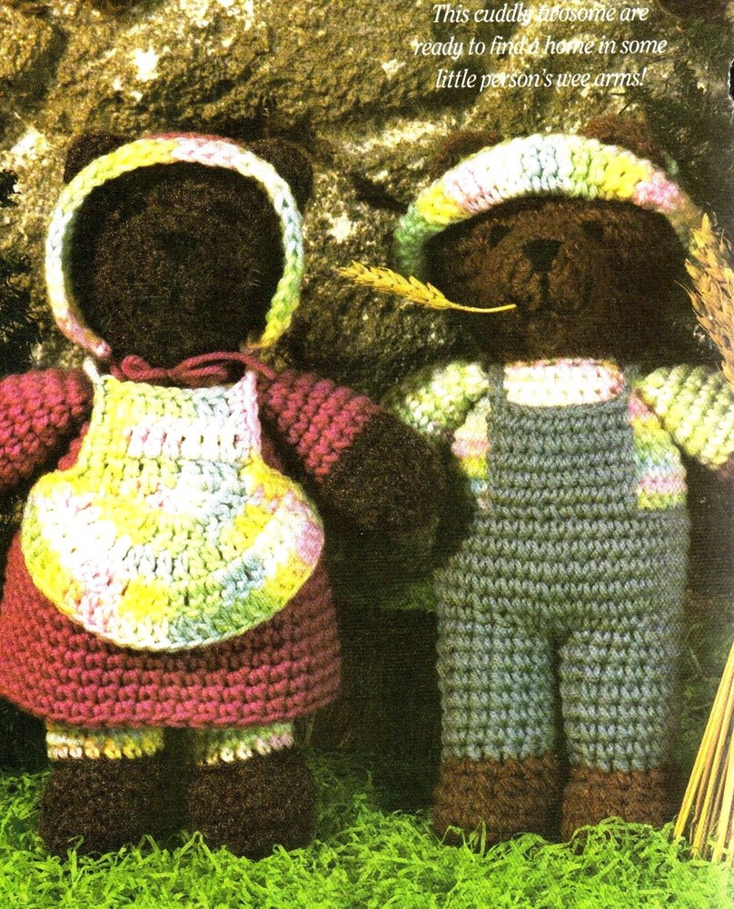 CUTE Jeremiah & Sarah Brown Bear/Crochet Pattern INSTRUCTIONS ONLY