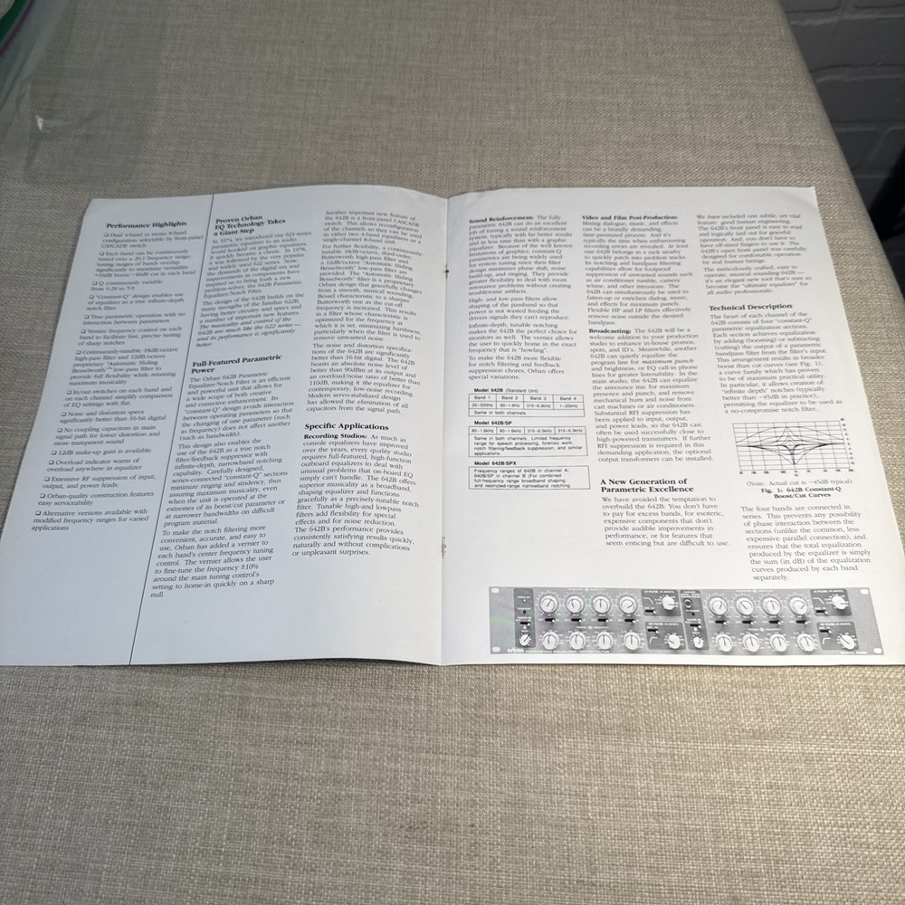 Orban 642B, Stereo 4 Band Parametric Equalizer, Sales Promotion Document