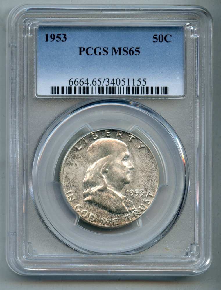 1953 Franklin Silver Half Dollar PCGS MS 65