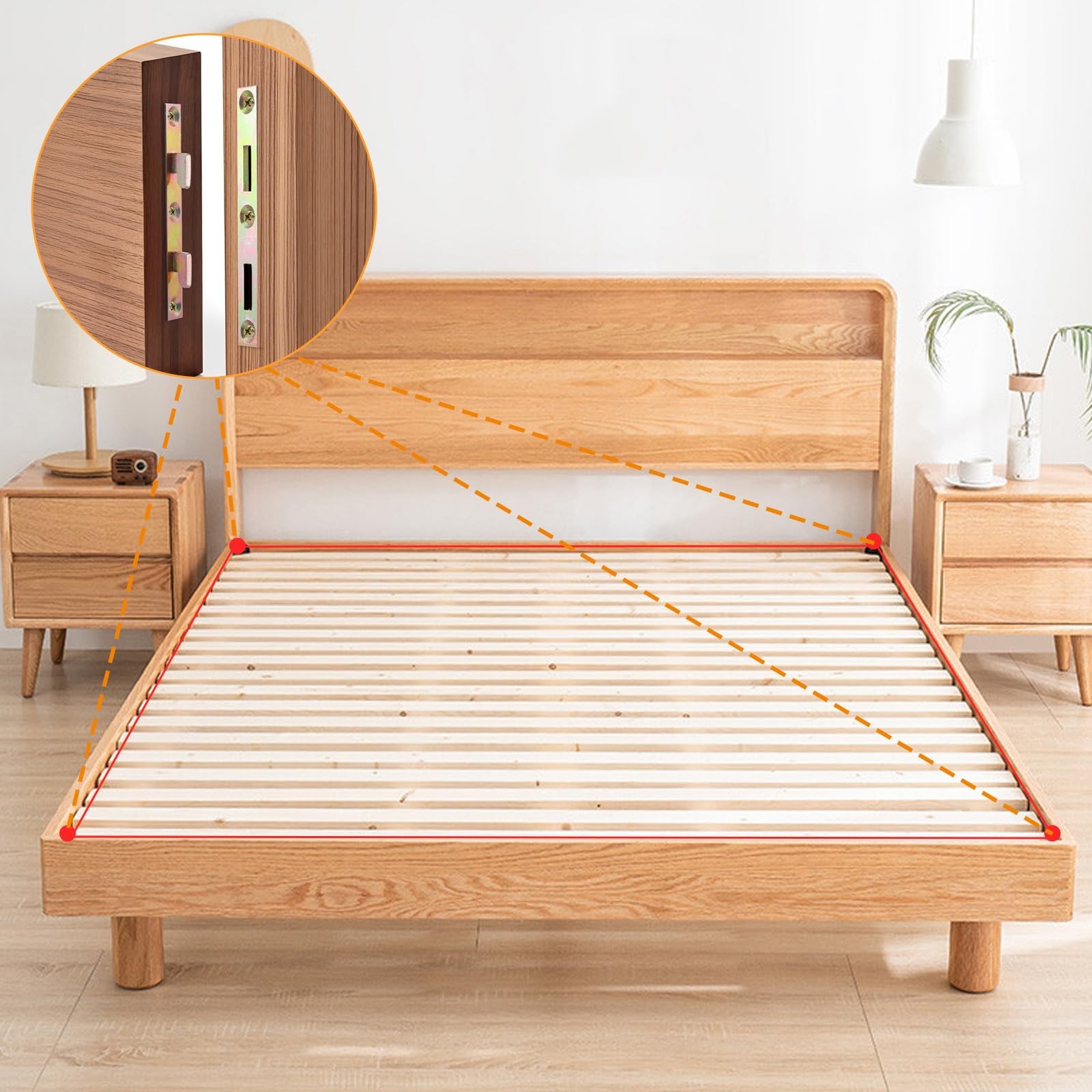 AojSup 8 Sets Metal Bed Rail Fasteners, 5 Inch Heavy Duty Gold