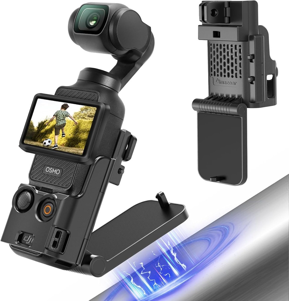 Compact Magnetic Mount for Osmo Pocket 3 - Strong Grip & Adjustable Angle