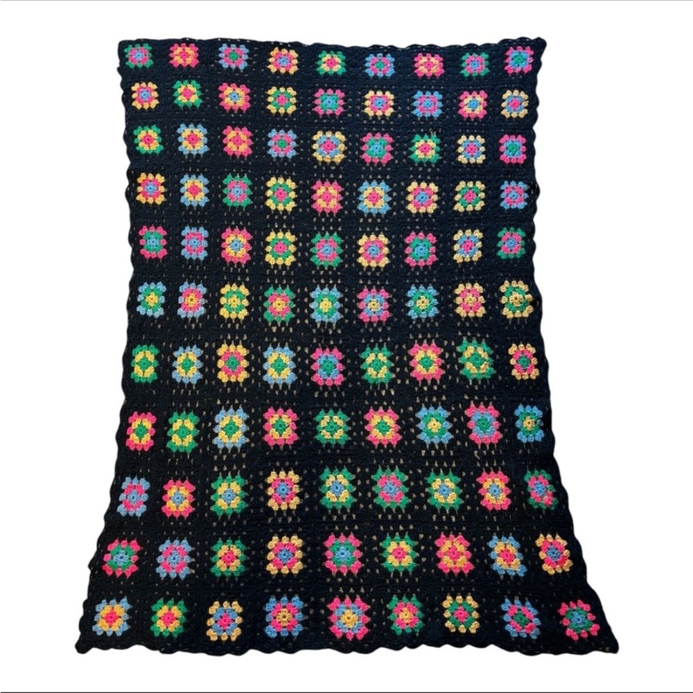 Vibrant Multicolor Crochet Throw Blanket
