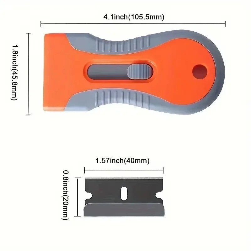 Razor Scraper Tools with 10 Blades Multipurpose Removal Two Tone Cleaning Tools