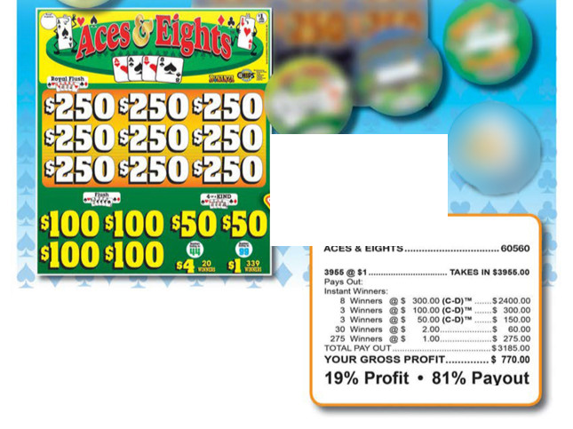 Pull Tickets - Chip Tickets - Aces & Eights 3,955 ct