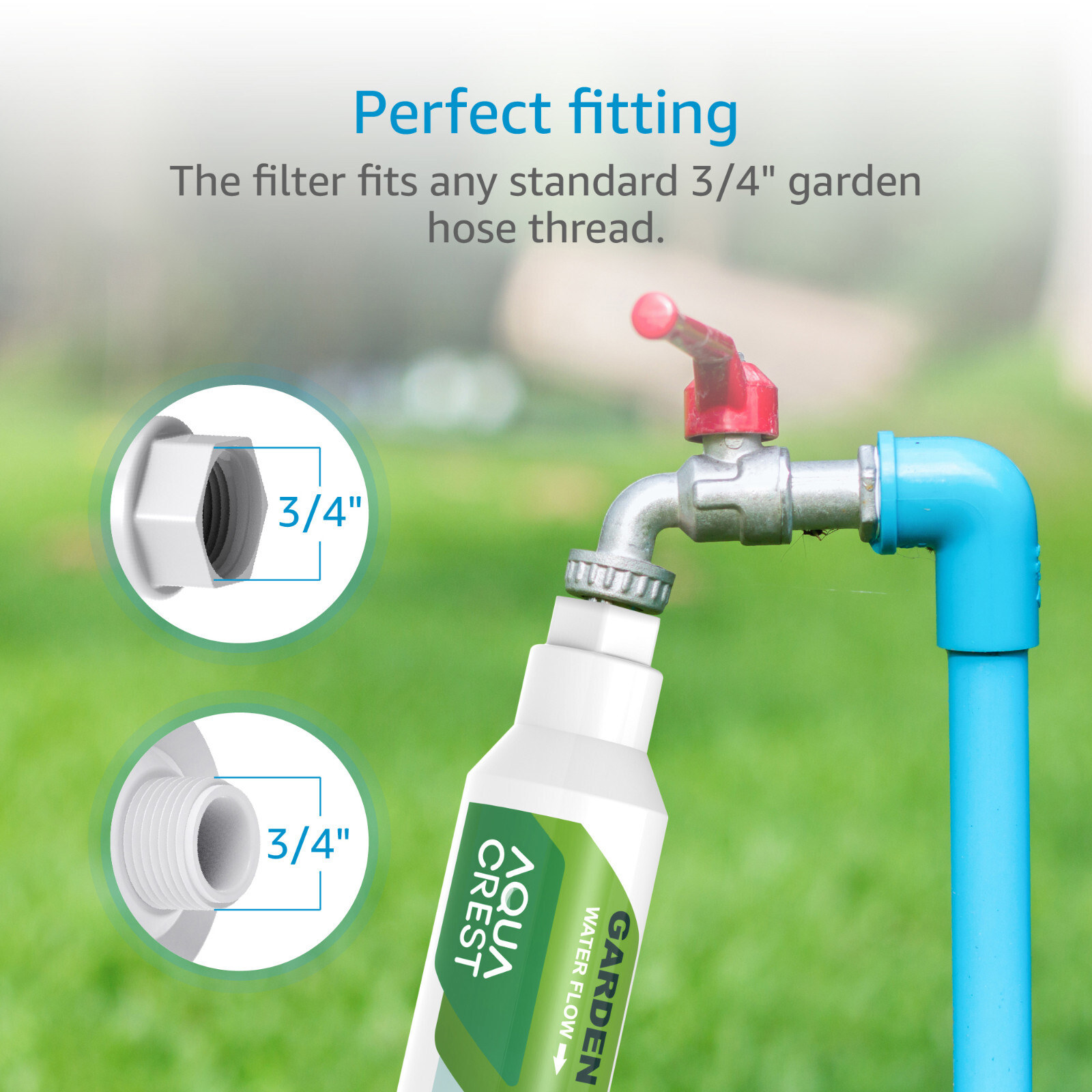 AQUA CREST Garden Hose Water Filter, for Organic Gardening, Farming, Pack of 2