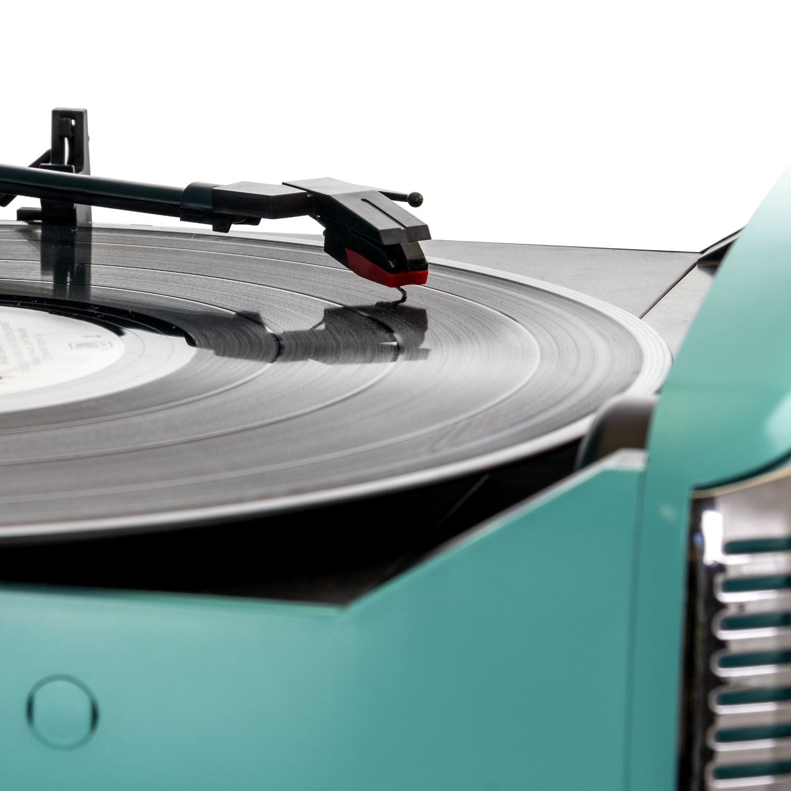 Trexonic Retro Wireless Bluetooth, Record and CD Player in Turquoise