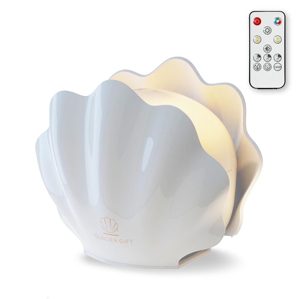 Essential Oil Diffuser 260ML, Shell Aroma with Remote Control, White