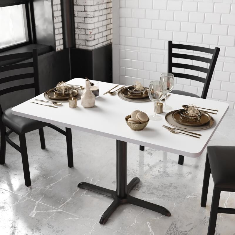 30" x 48" Rectangular Rest. Table Top with White or Gray Reversible Laminate Top