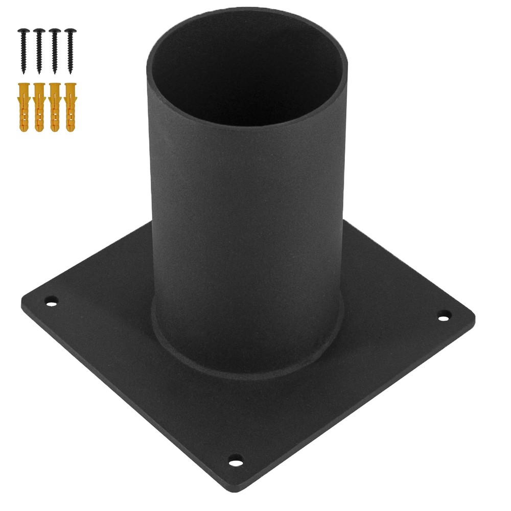 Heavy Duty Pier Mount Adapter for 3" Surface Mount Post Black Hardware Included