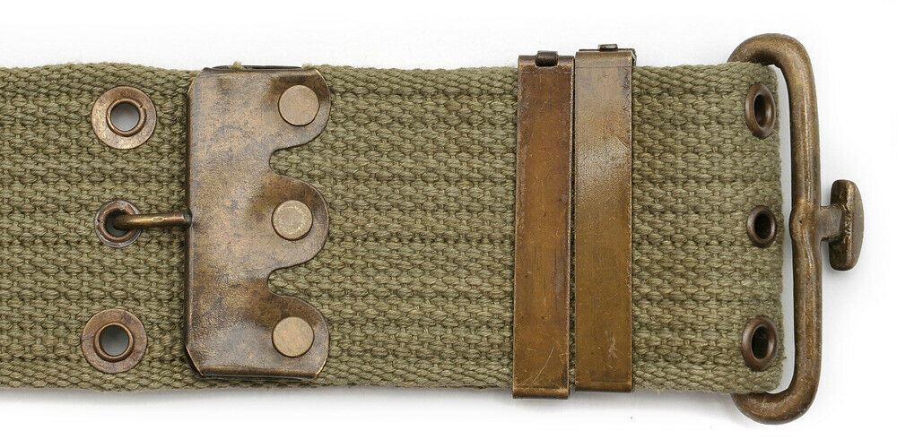 WW2 U.S. M1936 Pistol Belt LT OD marked JT&L 1943 will fit 25"- 45" waist