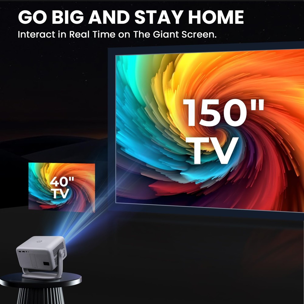 Auto Image Setup & 600 ANSI Native 1080P Projector with WiFi and Bluetooth, 4...