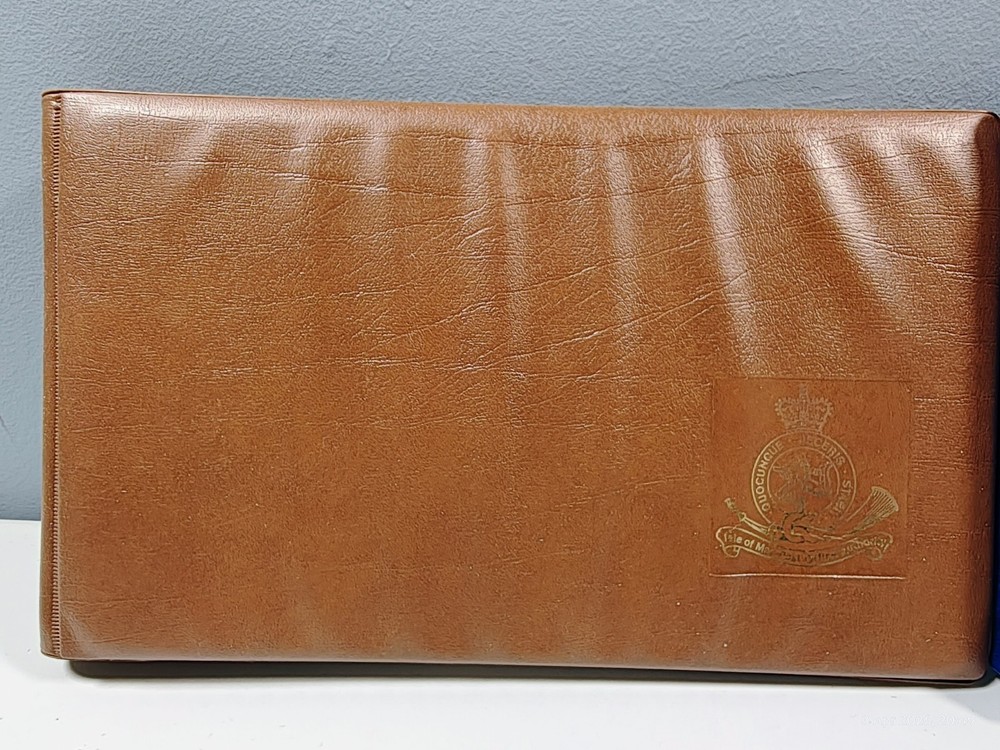 3 x ISLE OF MAN STAMP PRESENTATION PACK/COVERS BLUE 2-RING BINDERS, EXCELLENT