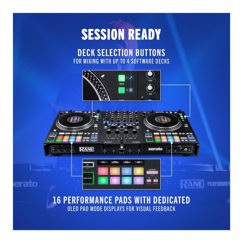 Rane Performer 4-Ch DJ Controller with 7-inch Motorized High-Torque Platters