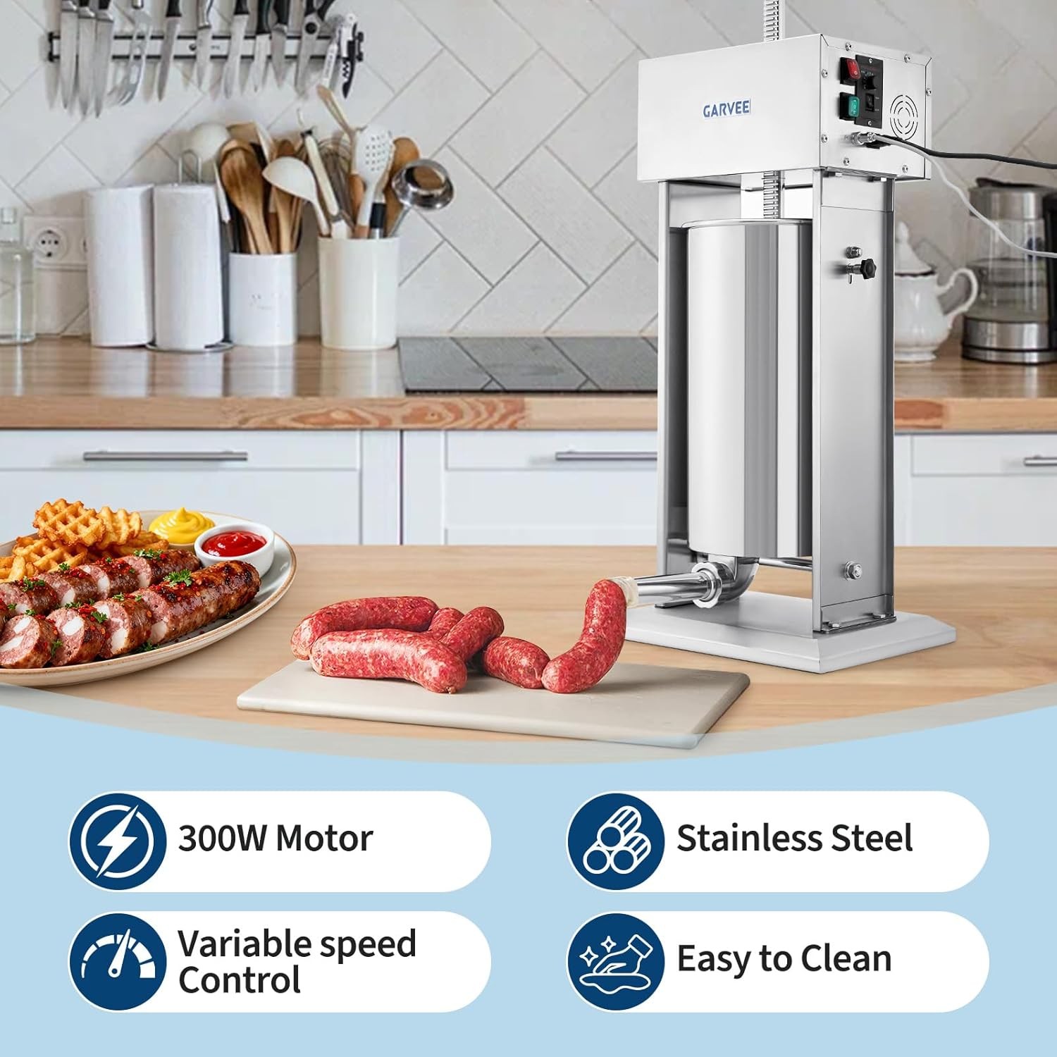 Commercial Electric 25L Sausage Stuffer 304Stainless Steel Sausage Maker Kitchen