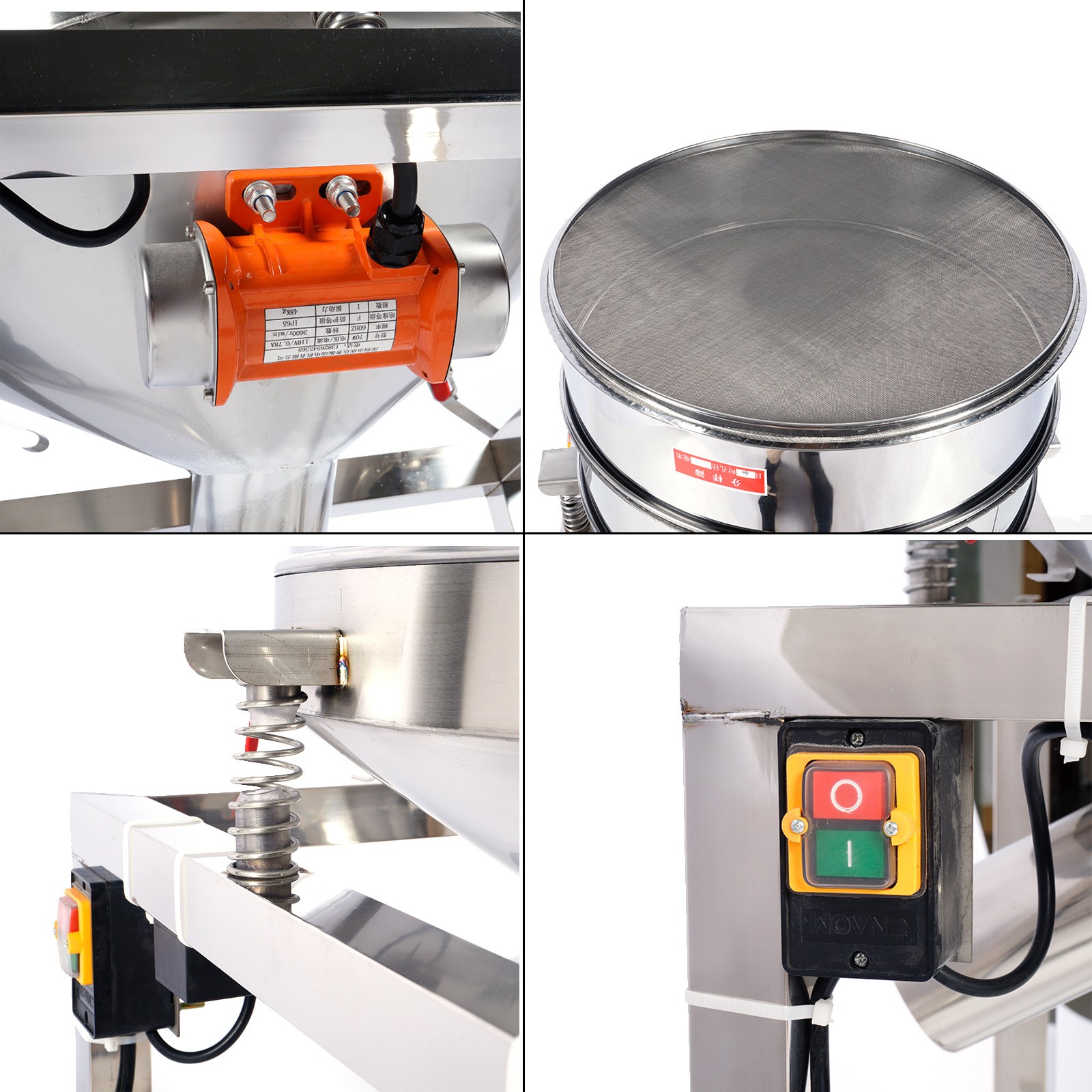 Commercial 19.6" Vibrating Sieve Machine 40&100 Mesh Electric Sifter Screening
